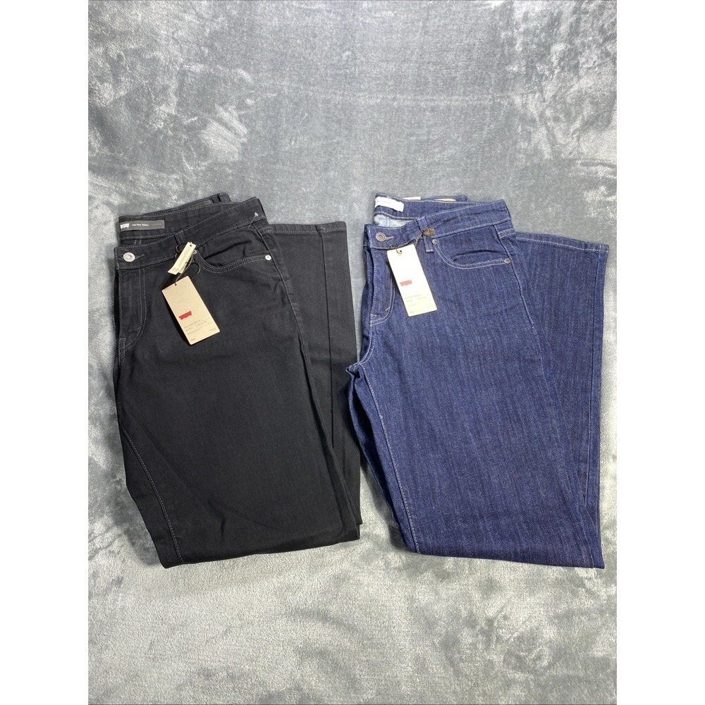 Levis‎ Mid Rise Skinny Jeans 14M / 31 Dark Wash Black Stretch Denim NWT Lot of 2